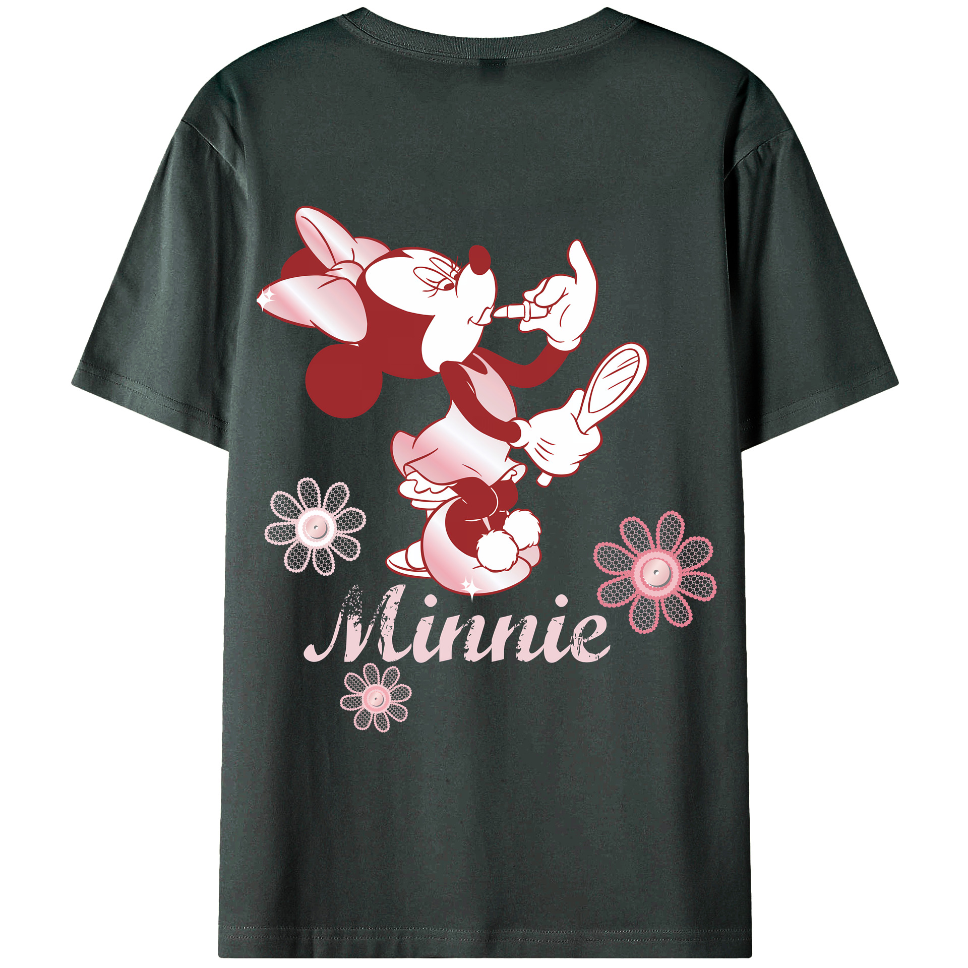 （画像用） ミッキーマウス Mickey Mouse 綿100％ メンズ半袖Tシャツ（バックプリント） 通気性